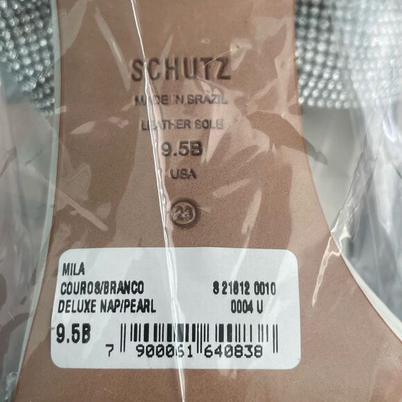 Schutz Mila Metal Bow Stiletto Heels Ivory Nappa Leather Sandal 9.5 - Picture 9 of 9